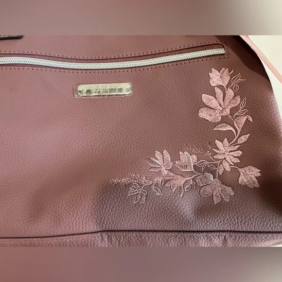 Rosetti Bodhi Floral Embroidered Bag Powder Rose Taupe Purse - Picture 2 of 10